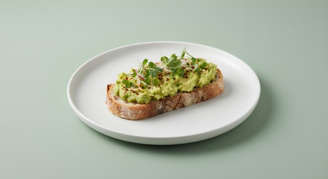 Minimalist Avocado Toast Healthy Breakfast Food Series Art