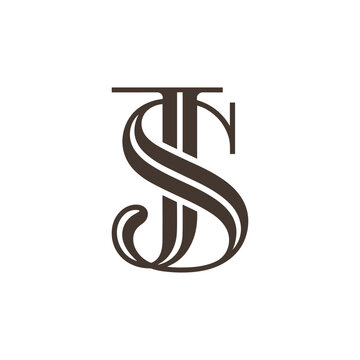 Elegant monogram logo featuring intertwined letters s and t