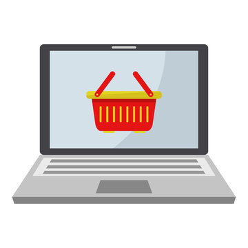 Online shopping on a laptop