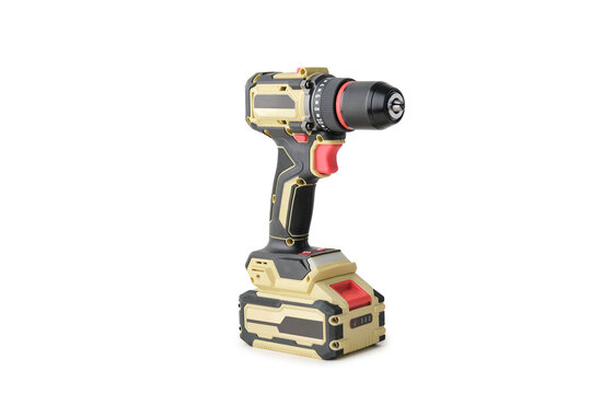 rechargeable electric screwdriver isolated on a white background