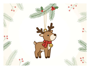 Fototapeta premium Reindeer Silhouette Vector Illustration