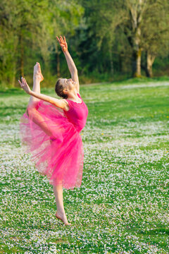 Ballet white dancer posing beautifully