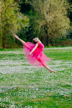 Ballet white dancer leaping