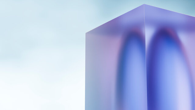 Abstract blue and purple reflective geometric cube background