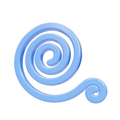 Blue glossy 3D spiral shape icon isolated on black background © FOYJUL