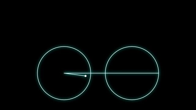 Glowing Cyan Neon Line Art Bicycle Outline Motion Graphic Loop
