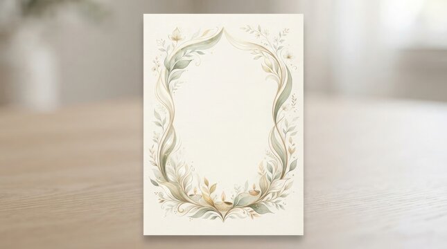Minimalist floral border with golden diya lamps in watercolor style for diwali greeting card or festive invitation design.