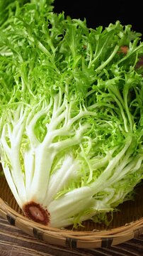 closeup of fresh endive vegetable