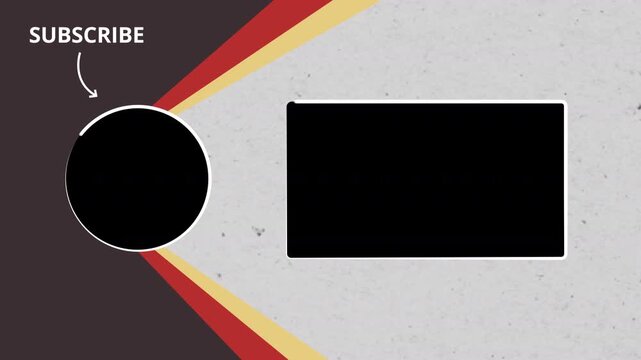animated video outro video template with subscribe button and video card placeholders, youtube end screen, alpha channel
