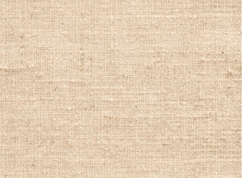 Coarse unbleached ivory linen fabric texture with natural woven fibers, organic grain and neutral eco-friendly textile background