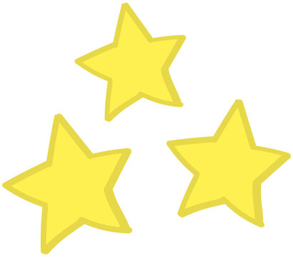 three yellow stars hand drawn