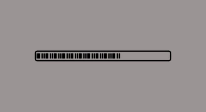 Retro loading bar black color animation isolated Futuristic downloading Bar loading Screen uploading progress bar on white background.  4K Video. 