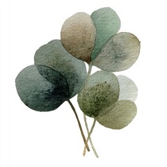Obraz premium Elegant watercolor eucalyptus leaves illustration