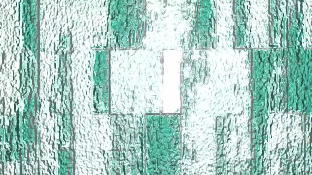 Abstract turquoise frozen ice texture backdrop. Frosted glass pattern with mint green tone. Cold winter surface wave background.