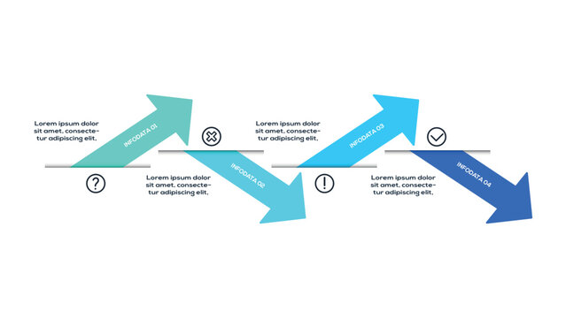 Clean and Modern infographic with 4 steps, options, parts or processes. Business data visualization.