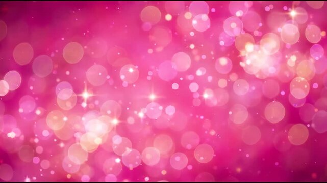 Bright lights create colorful patterns in a festive atmosphere. The scene shows a variety of glowing orbs in shades of pink and gold, suitable for various events