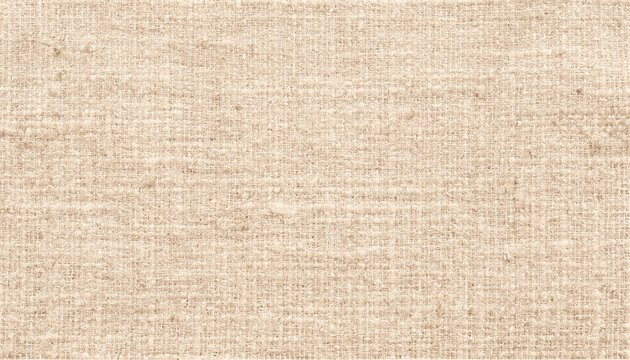Coarse unbleached ivory linen fabric texture with natural woven fibers, organic grain and neutral eco-friendly textile background
