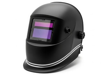Fototapeta premium Black auto darkening welding helmet isolated on white background