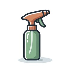 Obraz premium Plant mister spray bottle flat vector illustration handheld gardening water sprayer icon isolated on white background