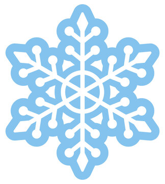 Blue snowflake icon, vector illustration
