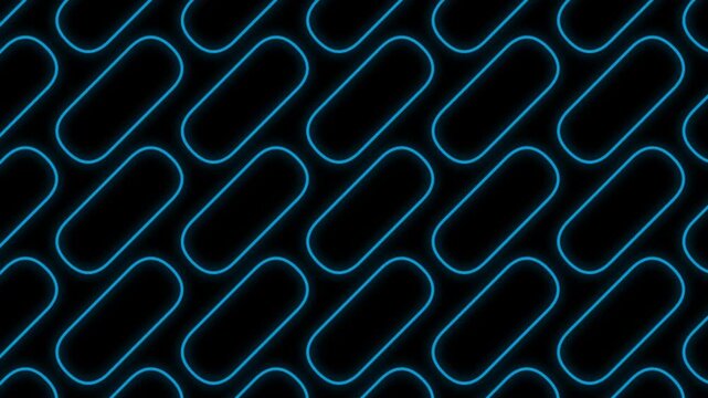 Abstract glowing blue neon diagonal shapes geometric pattern background wallpaper video