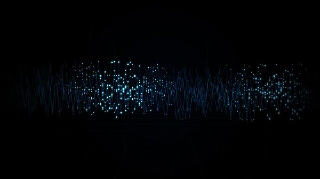 Abstract Blue Particles Swaying Gently in Dark Atmospheric Background