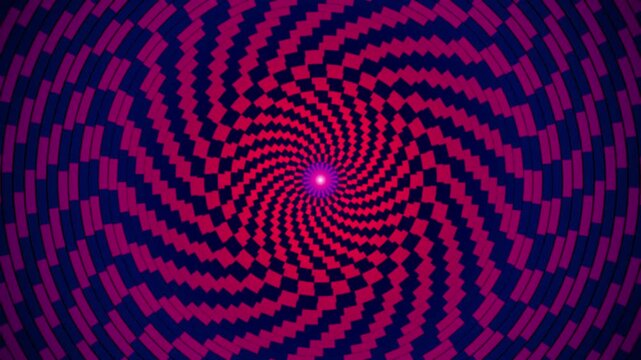 Abstract red and blue spiral optical illusion background pattern video