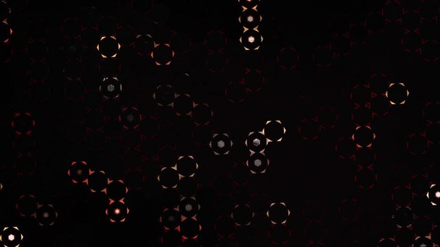 Abstract technology background with red glowing hexagon light pattern animation loop