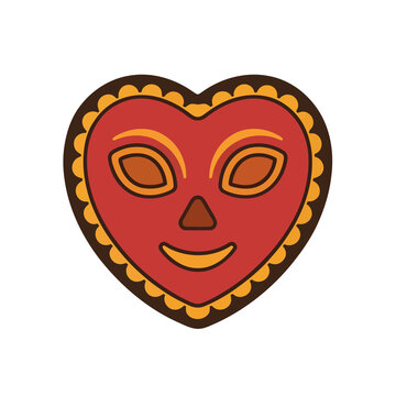 Heart shaped mask with face
