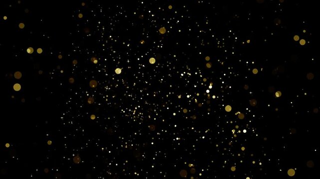 4K Abstract motion background animation shining particles stars sparks and magic dust forming in space wave flow with light rays and projections seamless loop.