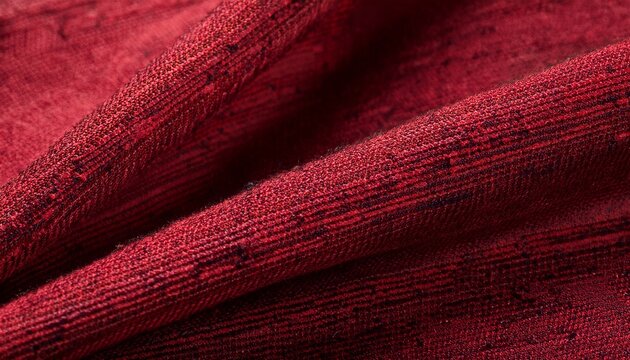 Close Up Of Texture Of Draped Red Tweed Woven Fabric Textile Background Chanel Style Classic Fabric