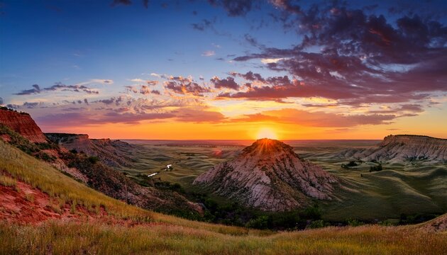Beautiful Sunset Over Scotts Bluff National Monument