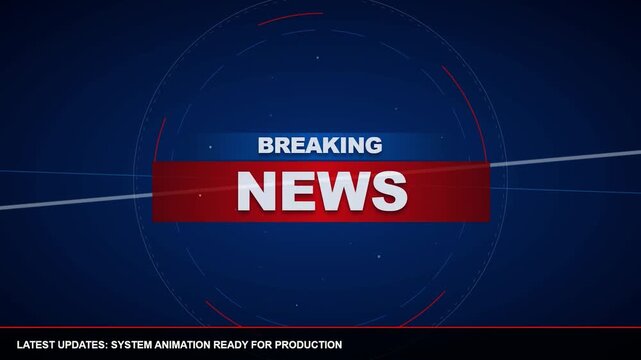 Dynamic Breaking News Broadcast Motion Graphic Background with Global Digital Map
