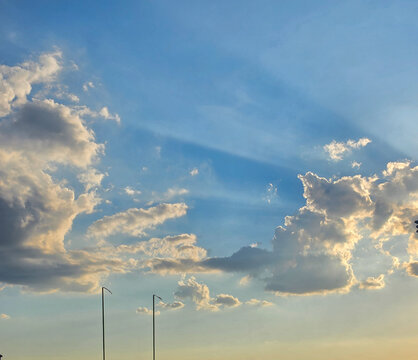 dramatic clouds at sunset