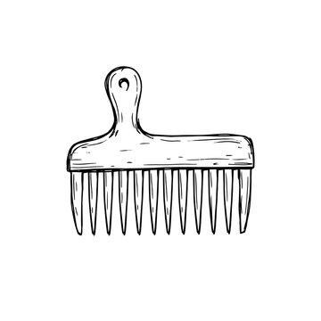 Afro pick comb for styling textured hair, designed with a sturdy handle and wide teeth for gentle detangling and volume.