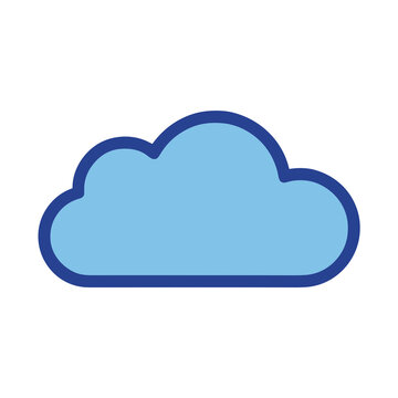 Blue cloud icon with dark blue outline