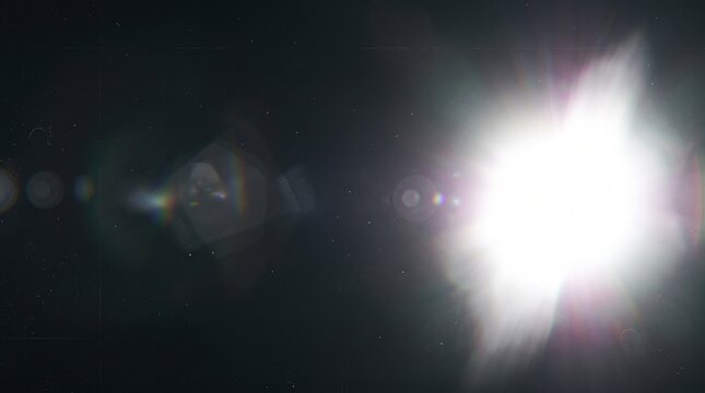Abstract lens flare on dark background