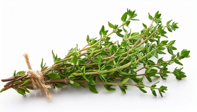Thyme Sprig Isolated On White Background
