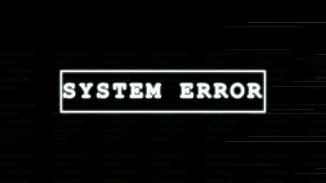Digital screen displaying a critical system error message with vintage aesthetic and horizontal distortion lines, signaling a technical malfunction or data processing issue