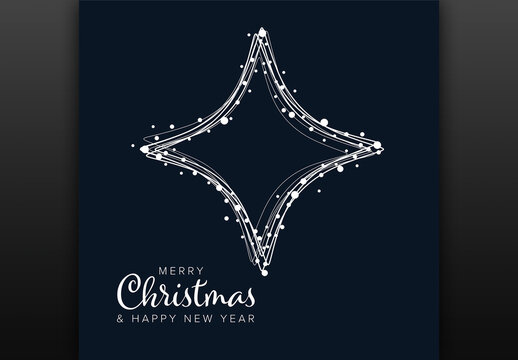 Minimalist Christmas Card Template with Star Element