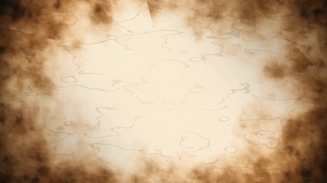 Vintage parchment paper background animation with burnt edges texture loop