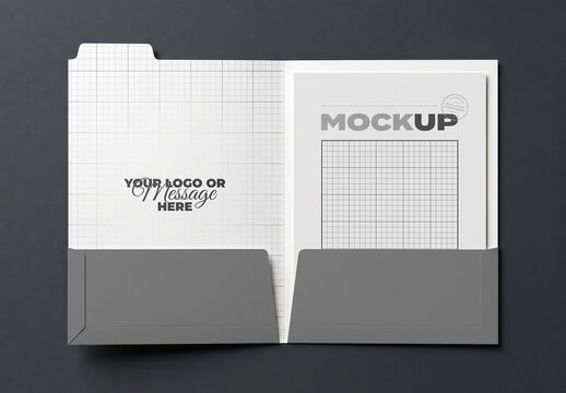 Open Folder and Document Mockup