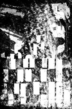 Glitch distorted grungy isolated layers . Design element for brochure, social media, posters, flyers. Overlay texture.Textured banner with Distress effect .Vector halftone dots . Screen print texture