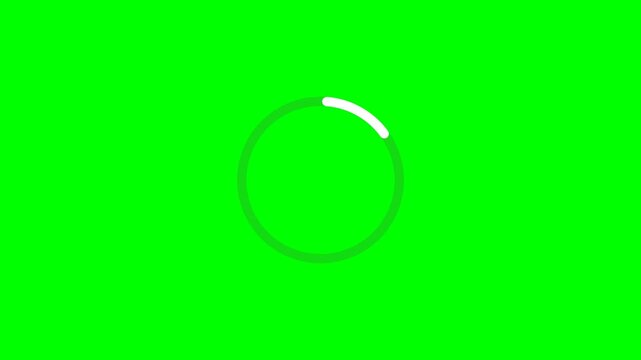 Loading Circle Animation on Green Screen, Circular Loading Spinner, Progress Indicator, Processing and Waiting Status, Minimal Loading Screen, Buffering, Data Processing, UI Interface and Motion Graph
