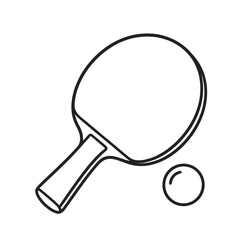 Obraz premium Table tennis paddle and ball illustration