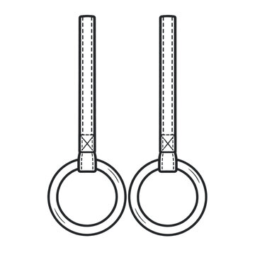 Gymnastic rings monoline illustration