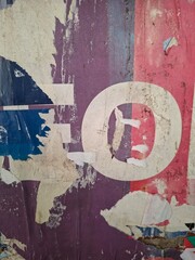 Torn and ripped street poster background, messy old paper collage art © DaliCeMedia