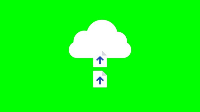 Upload Animation on Green Screen, File Upload Progress, Data Upload Process, Cloud Upload and File Transfer, Uploading Status Indicator, Digital Data Transfer, Internet Connection and UI Motion Graphi