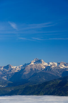 Winter landscape with Triglav peak, Triglavski national park, Slovenia