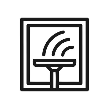 Window cleaning squeegee vector icon illustrating professional glass maintenance service design